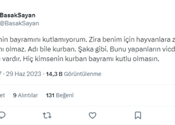 Başak Sayan'ın Kurban Bayramı paylaşımı tartışma yarattı