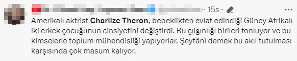 Charlize Theron'un evlat edindiği oğlunun cinsiyet değiştirme kararı alması tepki çekti