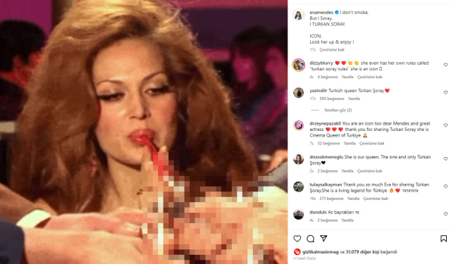 Dünyaca ünlü oyuncu Eva Mendes'in Türkan Şoray hayranlığı! 'İkon' notuyla paylaştı