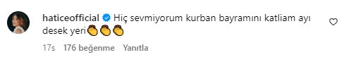 Hatice'nin Kurban Bayramı için 'Katliam' demesi tepki çekti