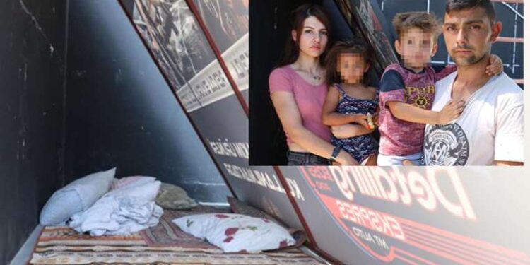 Kirayı ödeyecek kadar geliri olmadığı için 2 çocuğuyla, 4 aydır sokakta yaşıyor