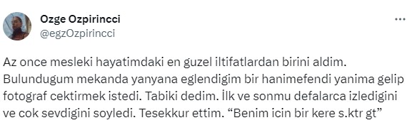 Özge Özpirinçci, kendisine küfür etmesini isteyen hayranının isteğini geri çevirmedi