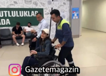 Talihsiz kaza! Ayak bileğini burkan Beren Saat tekerlekli sandalyede görüntülendi