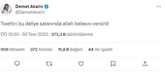 Twitter'a yapılan değişikliklere sinirlenen Demet Akalın Elon Musk'a beddua etti