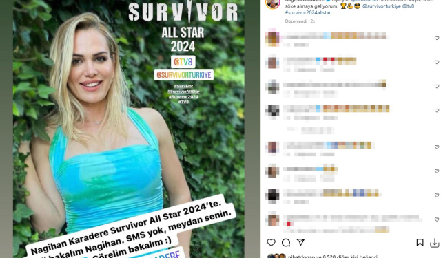 4. kez Survivor'a katılmaya hazırlanan Nagihan Karadere'den Acun Ilıcalı'nın 'Meydan senin' sözüne cevap