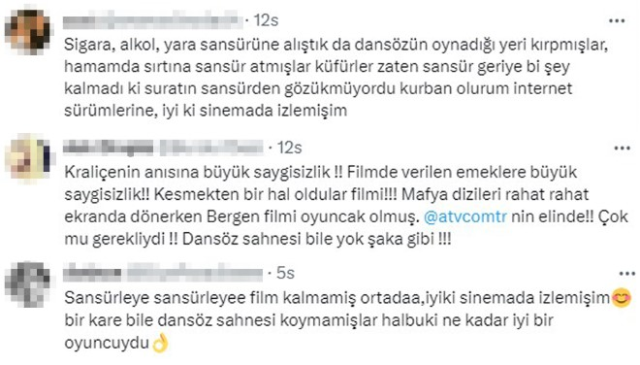 Bergen filmi sansürlenerek yayınlandı, başrol Farah Zeynep Abdullah tepkilerin ardından seyirciden özür diledi