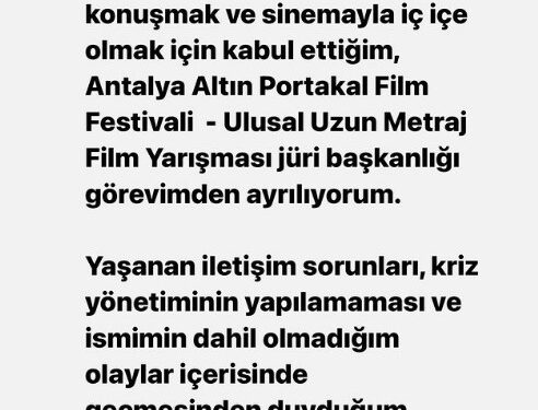 Demet Akbağ, Antalya Altın Portakal Film Festivali'ndeki jüri başkanlığını bıraktı