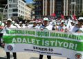 EKUR işçileri sendikal hakları için eylem yaptı