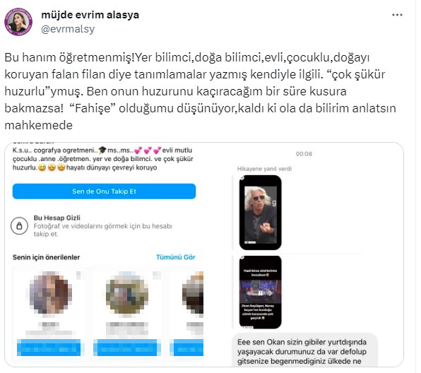 Oyuncu Evrim Alasya kendisine 'Fahişe' diyen takipçisini ifşa etti: Huzurunu kaçıracağım