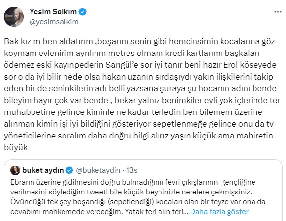 Sular durulmuyor! Yeşim Salkım bu sefer de Buket Aydın'a 'Metres' diyerek yüklendi