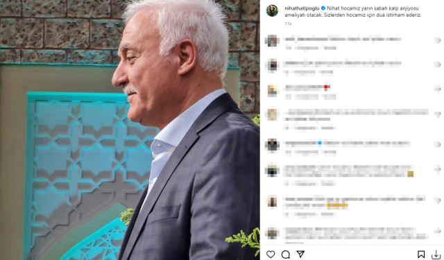 Ünlü İİahiyatçı Nihat Hatipoğlu, bugün ameliyat olacak! Sevenlerinden dua istediler