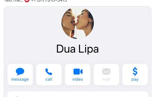 Sevgilisinden ayrılan Dua Lipa, telefon numarasını paylaştı