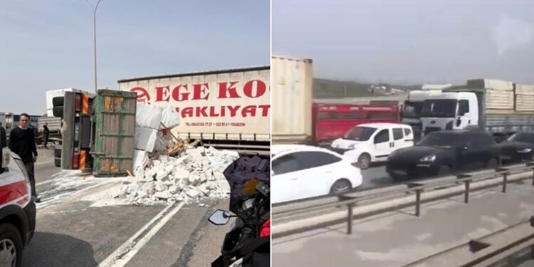 TEM Otoyolu’nda büyük kaza… Yol trafiğe kapandı!