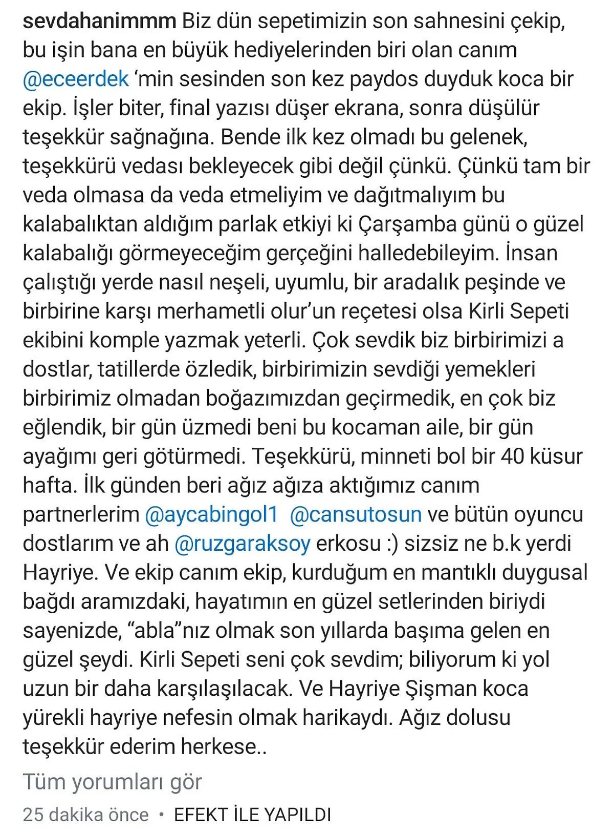 Ceren Moray, Kirli Sepeti’nin Finali Sonrası Duygulandırdı!