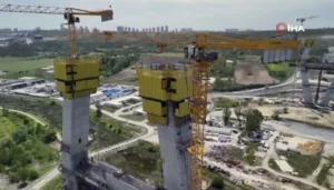 Kanal İstanbul’un ilk köprüsü 100 metreyi geçti