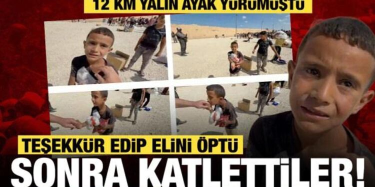 12 kilometreyi yalın ayak yürüyen küçük Amir şehit oldu! Gazze’de ‘Açlık oyunları’