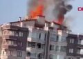Ankara’da 12 katlı binanın çatısında yangın