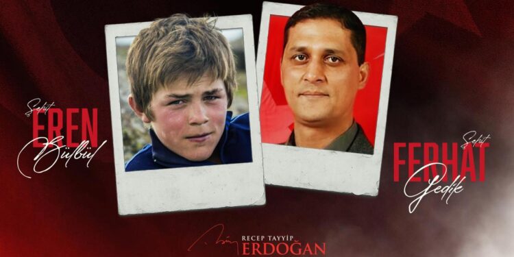 Başkan Erdoğan’dan Eren Bülbül ve Ferhat Gedik mesajı
