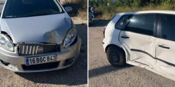 Bursa’da iki otomobil çarpıştı: 3 yaralı