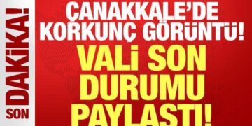 Çanakkale’de havadan çekilen korkunç görüntü: Vali Toraman son durumu paylaştı!