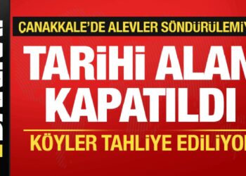 Çanakkale’de yangın büyüyor! Tarihi alan kapatıldı, 5 köy tahliye edildi