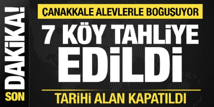 Çanakkale’de yangın büyüyor! Tarihi alan kapatıldı, 7 köy tahliye edildi