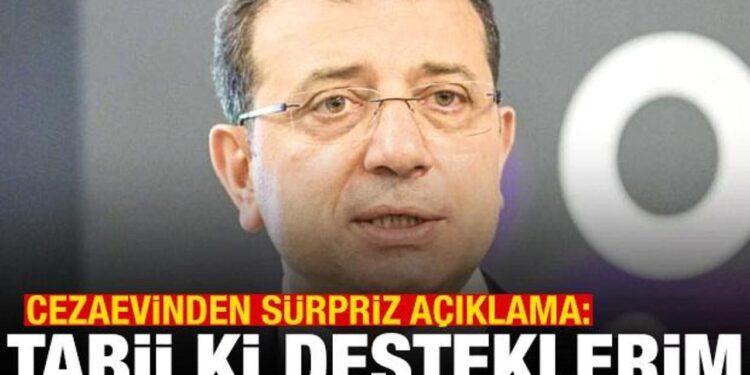 İmamoğlu’ndan cumhurbaşkanlığı adaylığı açıklaması: Desteklerim