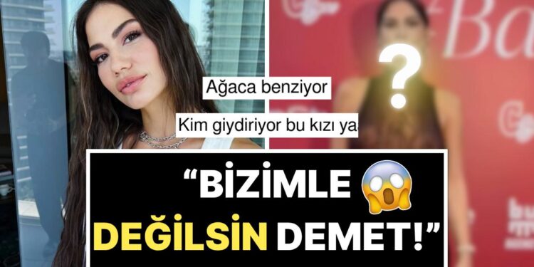 InStyle Gecesine Ağaç Gövdesinden Hallice Transparan Elbisesiyle Katılan Demet Özdemir’in Tarzı Göz Kanattı!