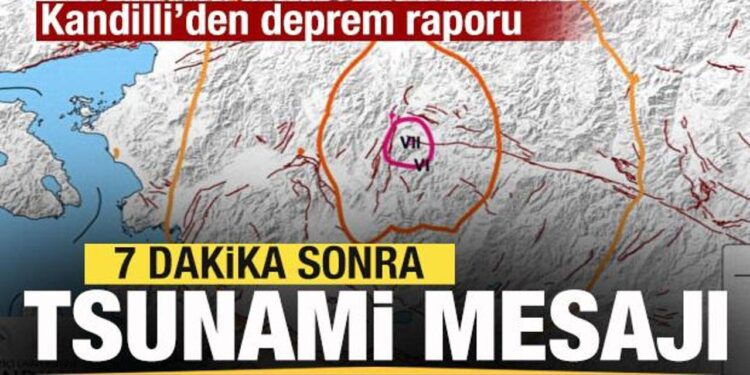 Kandilli’den Balıkesir depremi raporu: 7 dakika sonra tsunami mesajı
