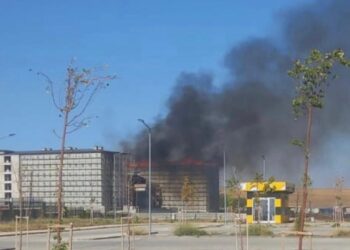 Konya’da inşaat halindeki yurt binasında korkutan yangın