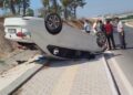 Mersin’de takla atan otomobildeki 4 kişi yaralandı