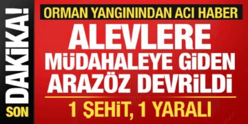 Osmaniye’deki yangından acı haber: Arazöz devrildi, 1 işçi şehit oldu
