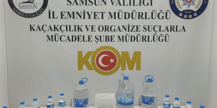 Samsun’da sahte içki üretip satan şüpheli yakalandı