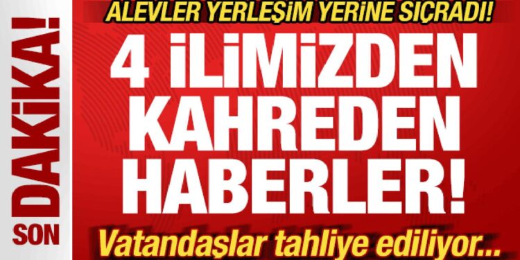 Son dakika: 4 ilimizden kahreden haber! Alevler evlere sıçradı! Köyler tahliye ediliyor