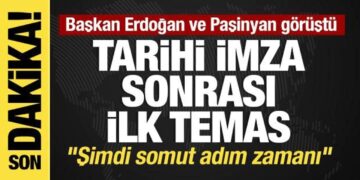 Son dakika… Cumhurbaşkanı Erdoğan, Paşinyan ile görüştü!