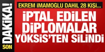 Son dakika: İptal edilen diplomalar YÖKSİS’ten silindi! Aralarında İmamoğlu da var
