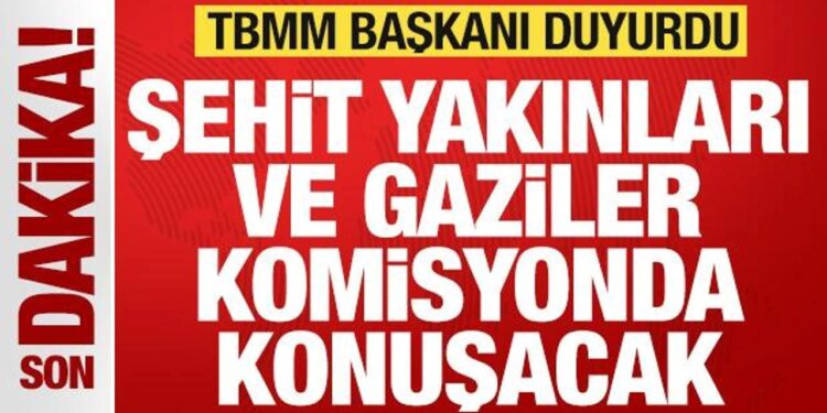 TBMM Başkanı Kurtulmuş duyurdu: Şehit yakınları ve gaziler komisyonda konuşacak!