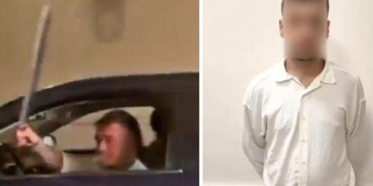 Trafikte tehditler savurmuştu! Döner bıçaklı maganda yakalandı