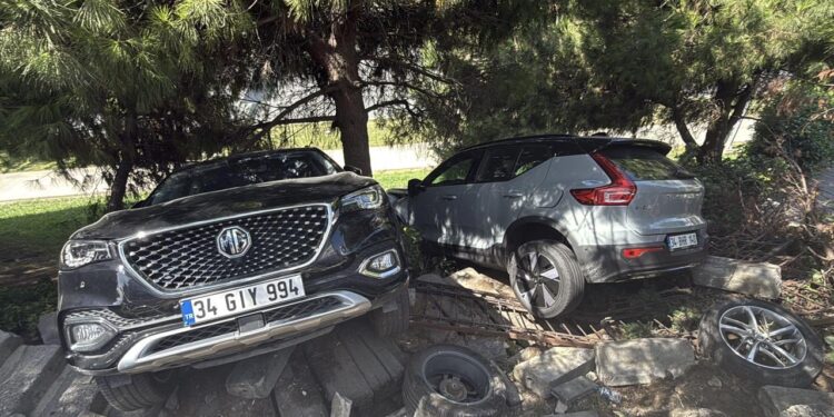 Fren yerine gaza bastı, ağaçlık alana uçtu!