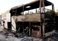 Gaziantep’te seyir halindeyken yanan yolcu otobüsü küle döndü