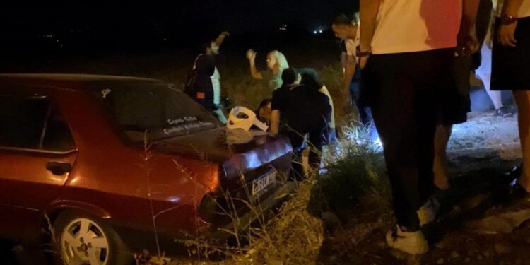 Tartıştığı damadının otomobiliyle kaçarken tarlaya uçtu