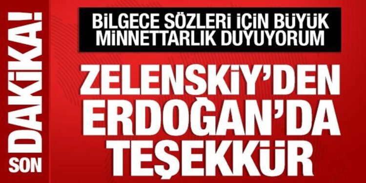 Zelenskiy’den Cumhurbaşkanı Erdoğan’a teşekkür mesajı