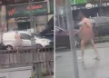 Çıplak adam araçlara saldırdı, trafik durdu