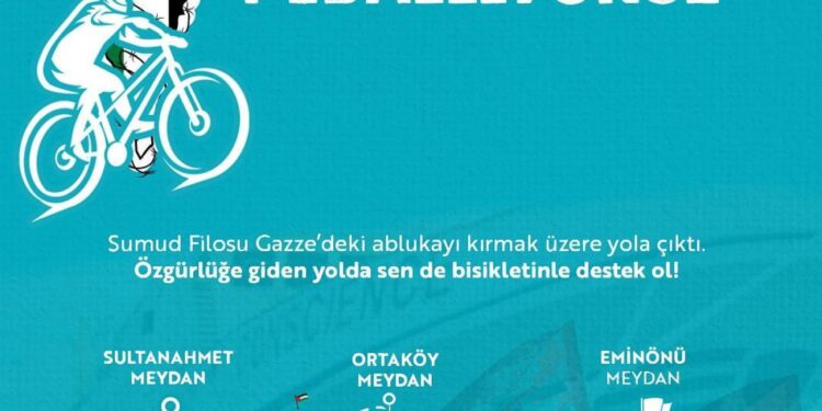 Bisikletli gençler Sumud Filosu için pedallayacak