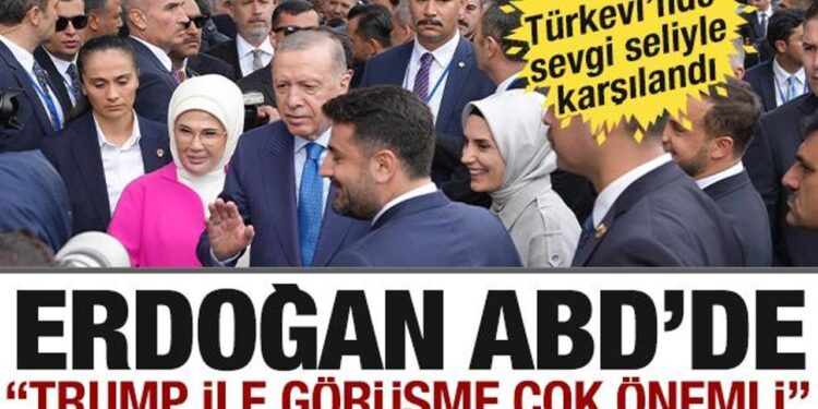 Cumhurbaşkanı Erdoğan ABD’de! Türkevi’nde sevgi seliyle karşılandı