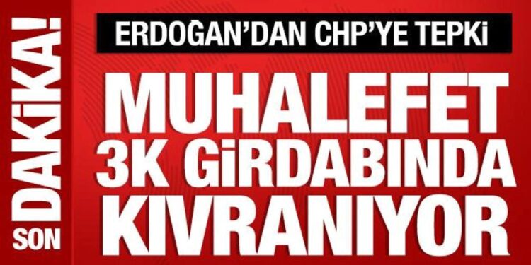 Cumhurbaşkanı Erdoğan: Muhalefet 3K girdabında kıvranıyor