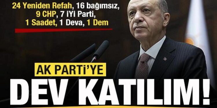 Dev katılım! 24 Yeniden Refah, 16 bağımsız, 9 CHP, 7 İYİ Parti, 1 Saadet, 1 Deva, 1 Dem