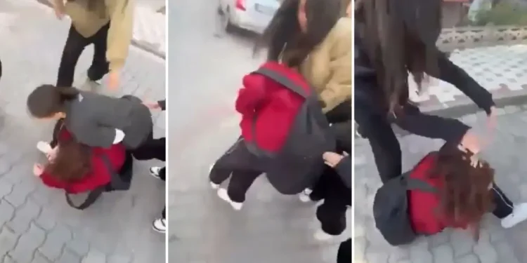 Kız çocuklarının şiddet görüntüsü tepki çekti!