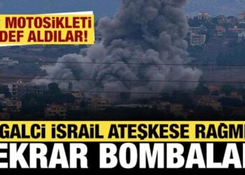 İşgalci İsrail ateşkese rağmen tekrar bombaladı: Bir motosikleti hedef aldılar!
