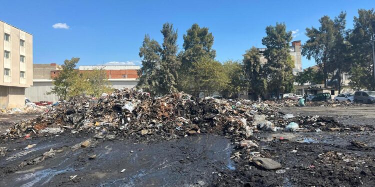 İzmir’de toplanmayan çöp dağı yandı! Alevler bir iş yerini küle çevirdi